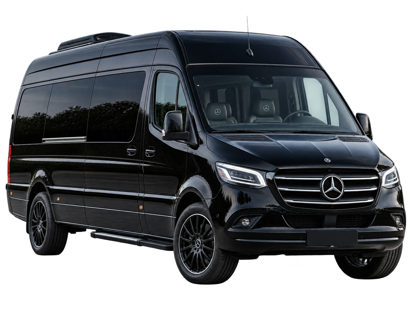 Black Mercedes Sprinter van